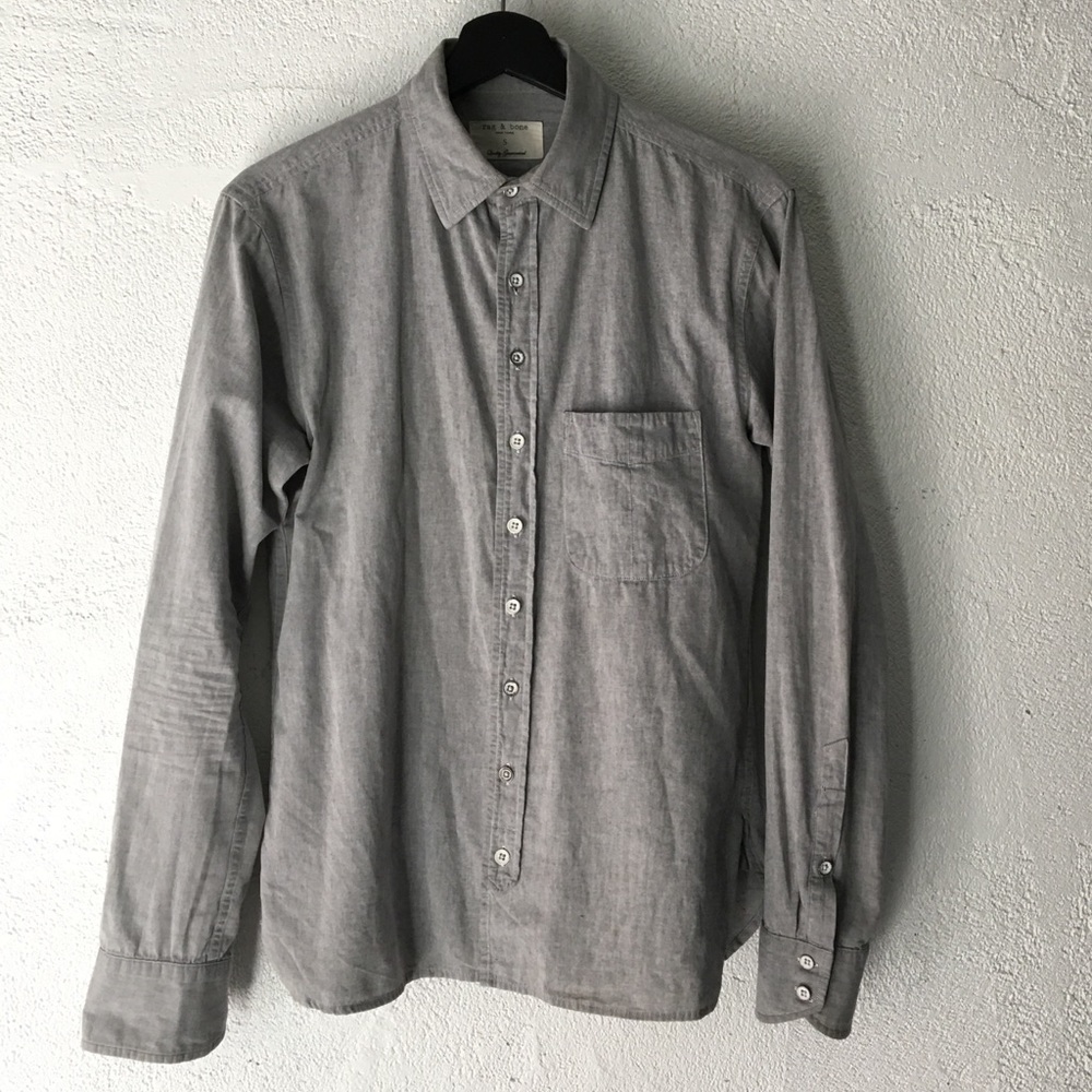 Rag & Bone Men’s Grey Button Down Shirt Size S
